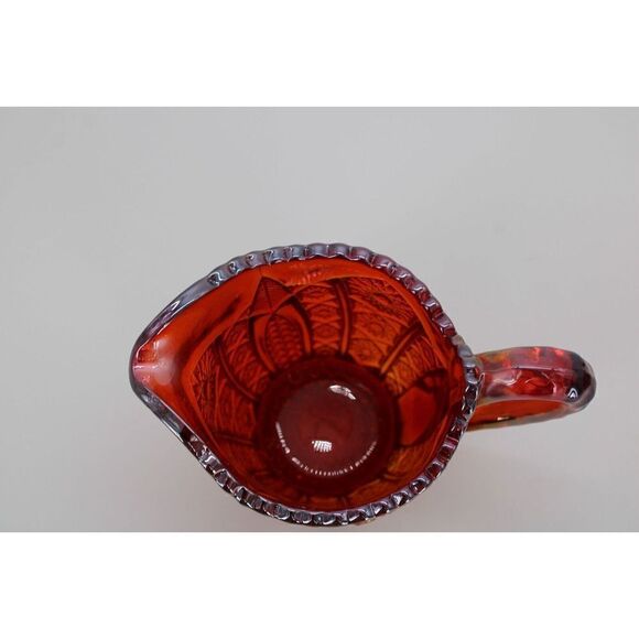 INDIANA GLASS HEIRLOOM SUNSET CARNIVAL GOLD STAR CREAMER & SUGAR - Picture 4 of 11